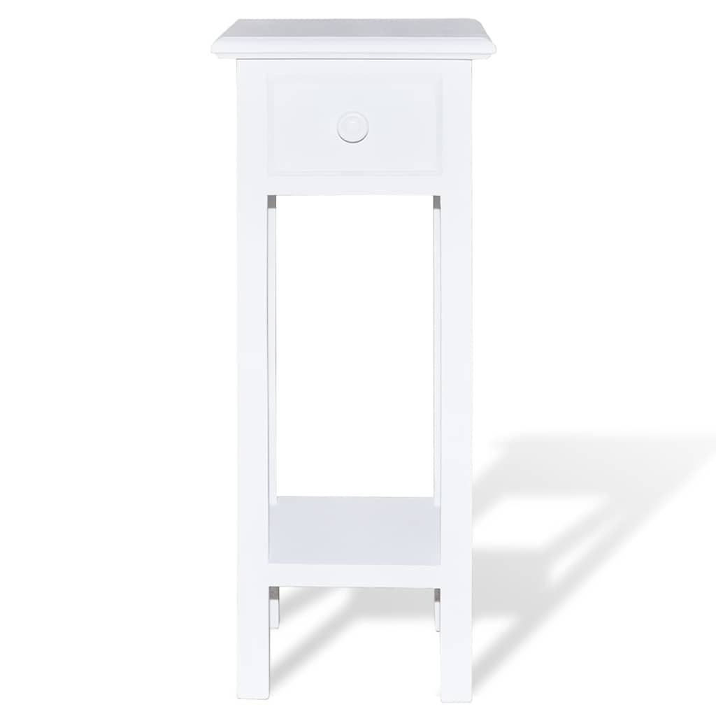 Side Table with Drawer White