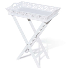 vidaXL Side Table | White | MDF and Solid Pine wood | Compact | Detachable 2