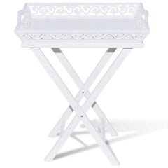 vidaXL Side Table | White | MDF and Solid Pine wood | Compact | Detachable 3