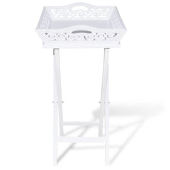 vidaXL Side Table | White | MDF and Solid Pine wood | Compact | Detachable 5