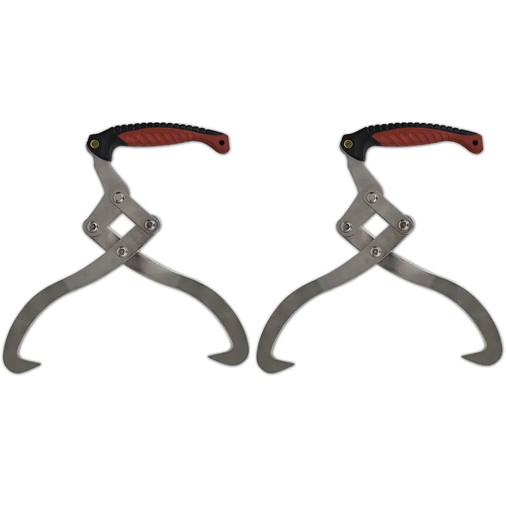 vidaXL 2 pcs Log Tongs with TPR Handle 1