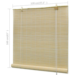 vidaXL Natural Bamboo Roller Blinds 120 x 160 cm 6