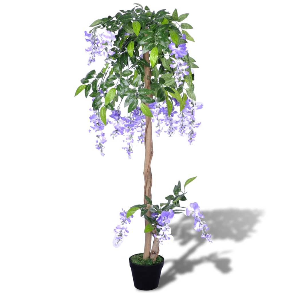 vidaXL Artificial Plant | Green | Wood | 120 cm | Decorative Inlays 1