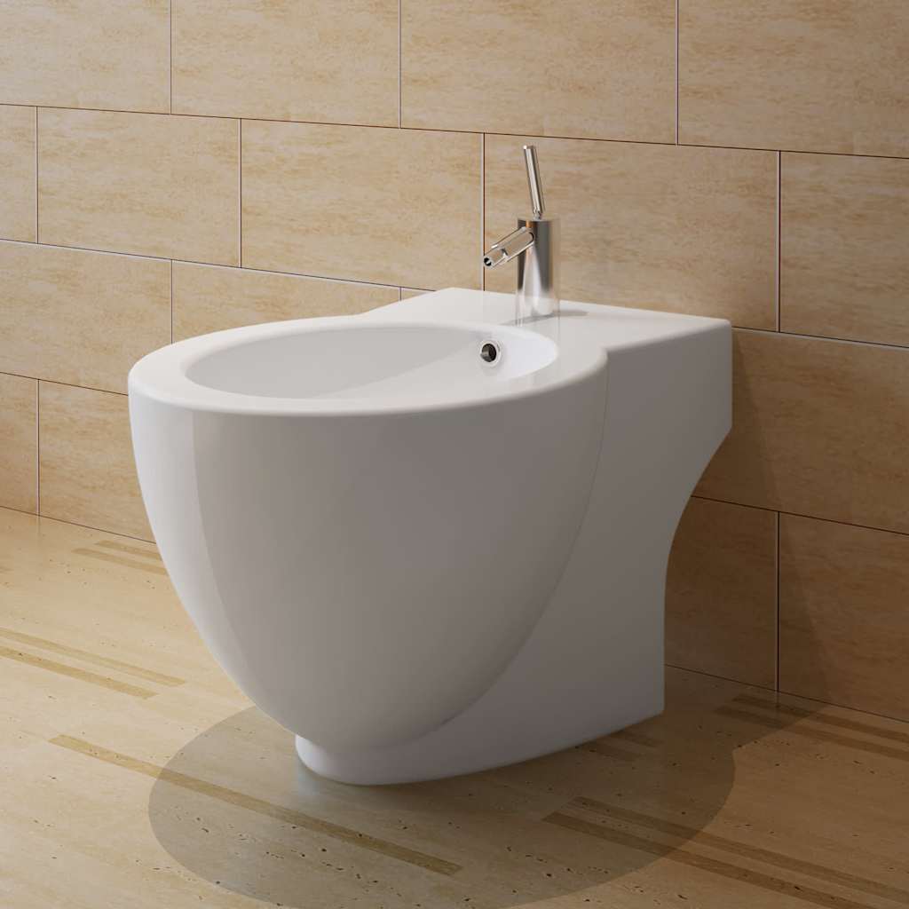 White Ceramic Toilet & Bidet Set 1