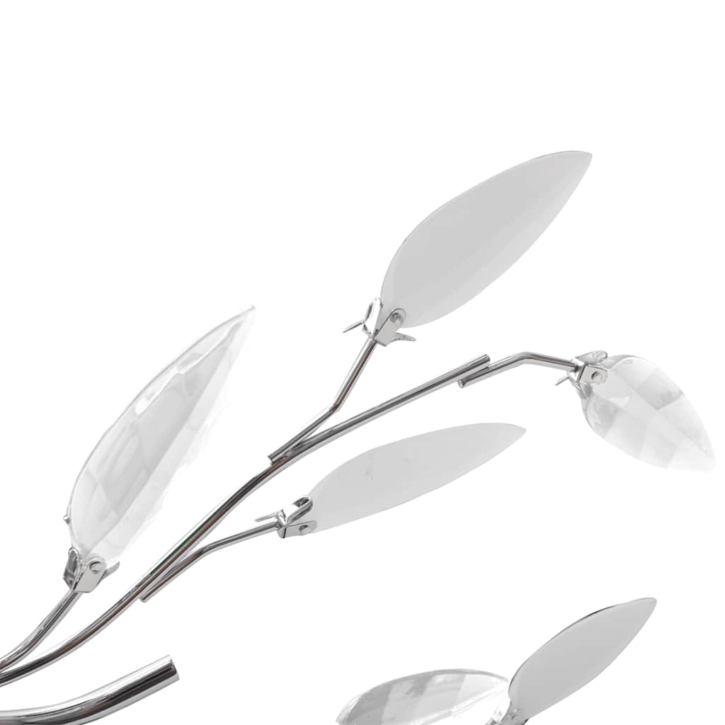 241476 Transparent & White Ceiling Lamp with Acrylic Crystal Leaf Arms for 5 E14 Bulbs 4