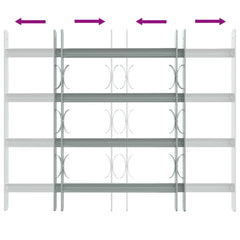 Adjustable Security Grille for Windows with 4 Crossbars 500-650 mm 5