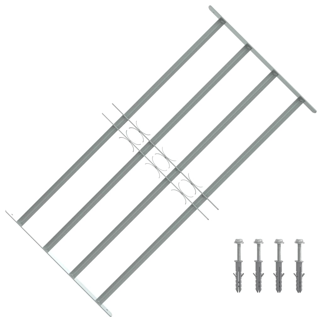 Adjustable Security Grille for Windows with 4 Crossbars 700-1050 mm 1
