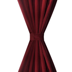 vidaXL 2 pcs Bordeaux Micro-Satin Curtains with Loops 140 x 245 cm 3