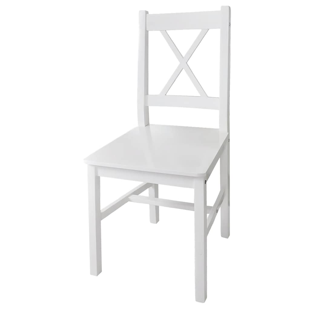 vidaXL Dining Chairs 4 pcs White Pinewood 2