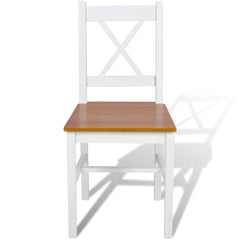 vidaXL Dining Chairs 4 pcs White Pinewood 2