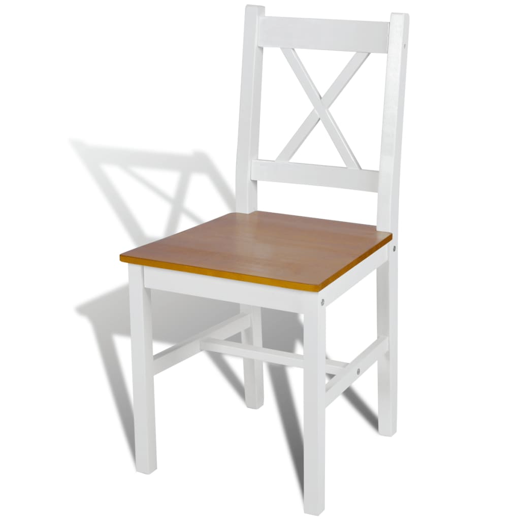 vidaXL Dining Chairs 4 pcs White Pinewood 3