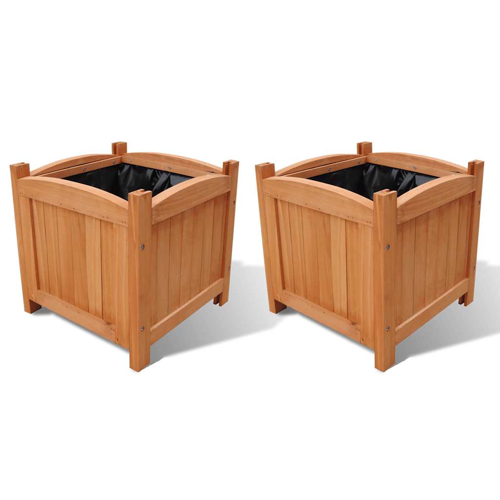 vidaXL Raised Bed | Set of 2 | Natural Wood | Solid wood | 30x30 cm | Durable 1