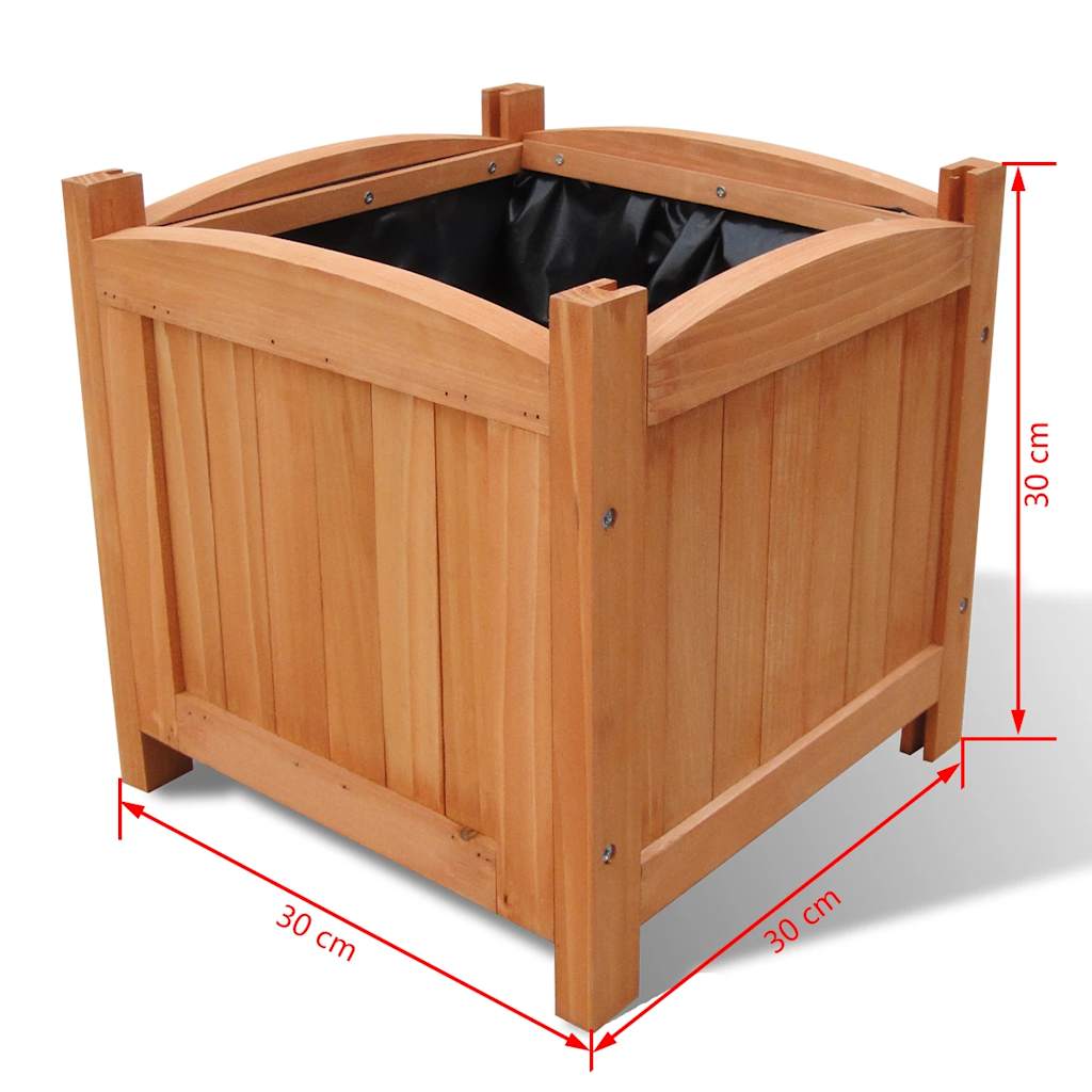 vidaXL Raised Bed | Set of 2 | Natural Wood | Solid wood | 30x30 cm | Durable 5