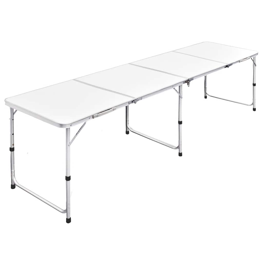 Foldable Camping Height Adjustable Aluminium 240 x 60 cm Table