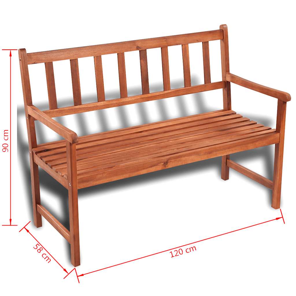 vidaXL Garden Bench | Light Brown | Acacia hardwood | Medium | Durable 5