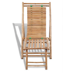 vidaXL Outdoor Deck Chair with Footrest Bamboo 2
