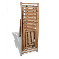 vidaXL Outdoor Deck Chair with Footrest Bamboo 5