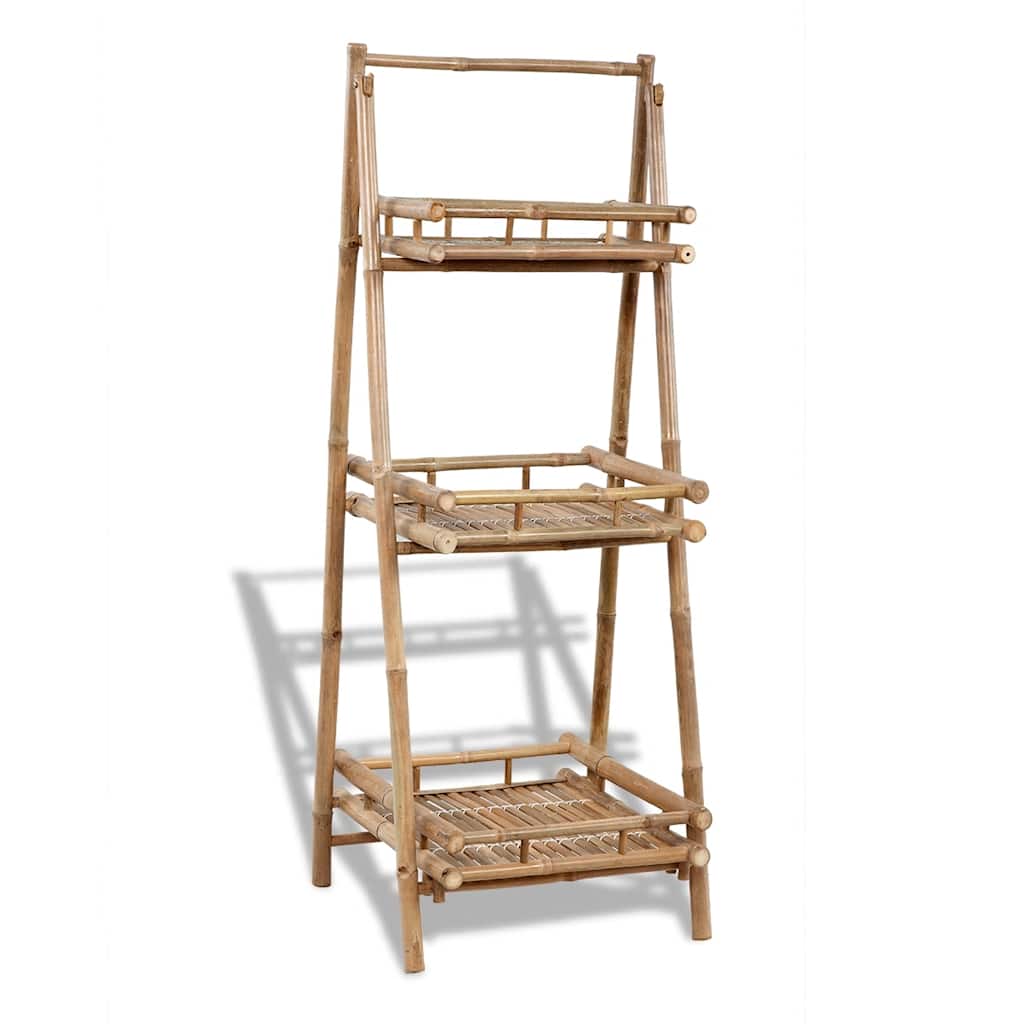 41493 vidaXL 3-Tier Folding Bamboo Plant Rack 1