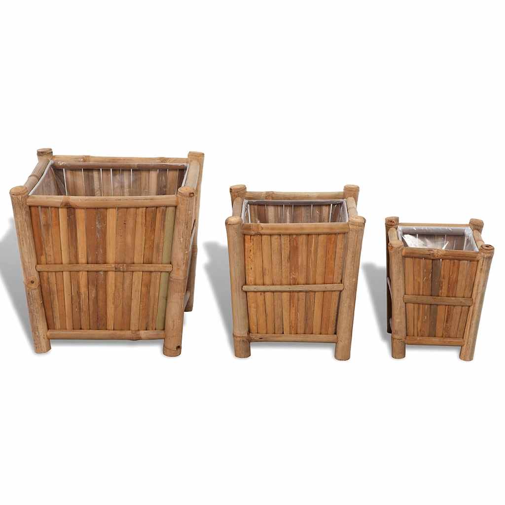 vidaXL Raised Bed | Set of 3 | Natural Bamboo | Bamboo 2