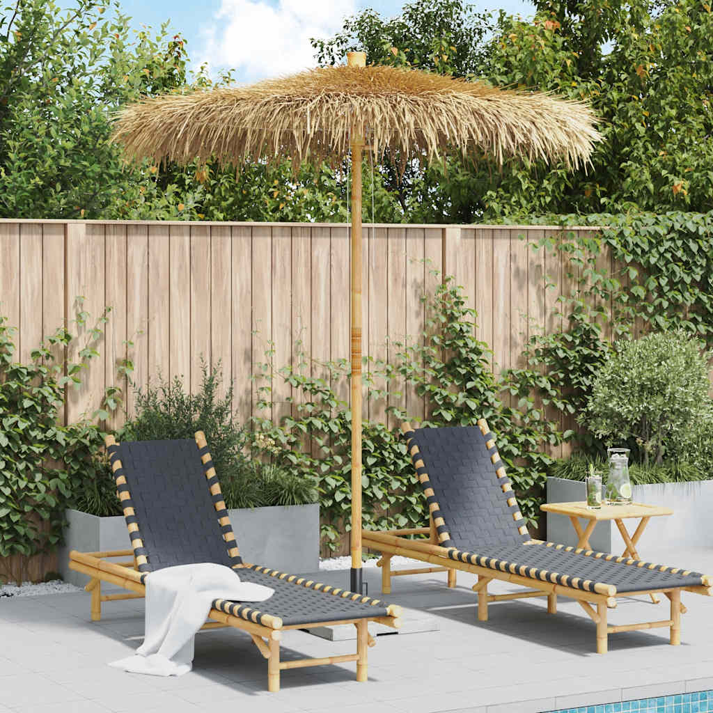 vidaXL Bamboo Garden Parasol 270 cm with Banana Leaf Roof 3