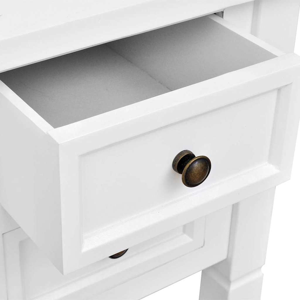 Writing Desk with 5 Drawers White