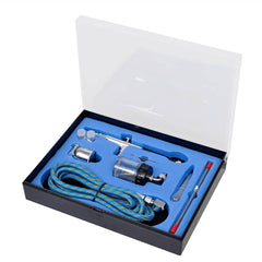 vidaXL Airbrush Set with Glass Jar 0.2 / 0.3 / 0.5 mm Nozzles 2