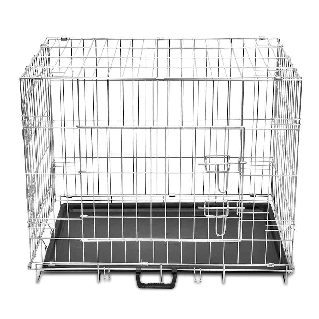 vidaXL Dog Crate | Galvanised steel | Galvanised steel and plastic | M 2