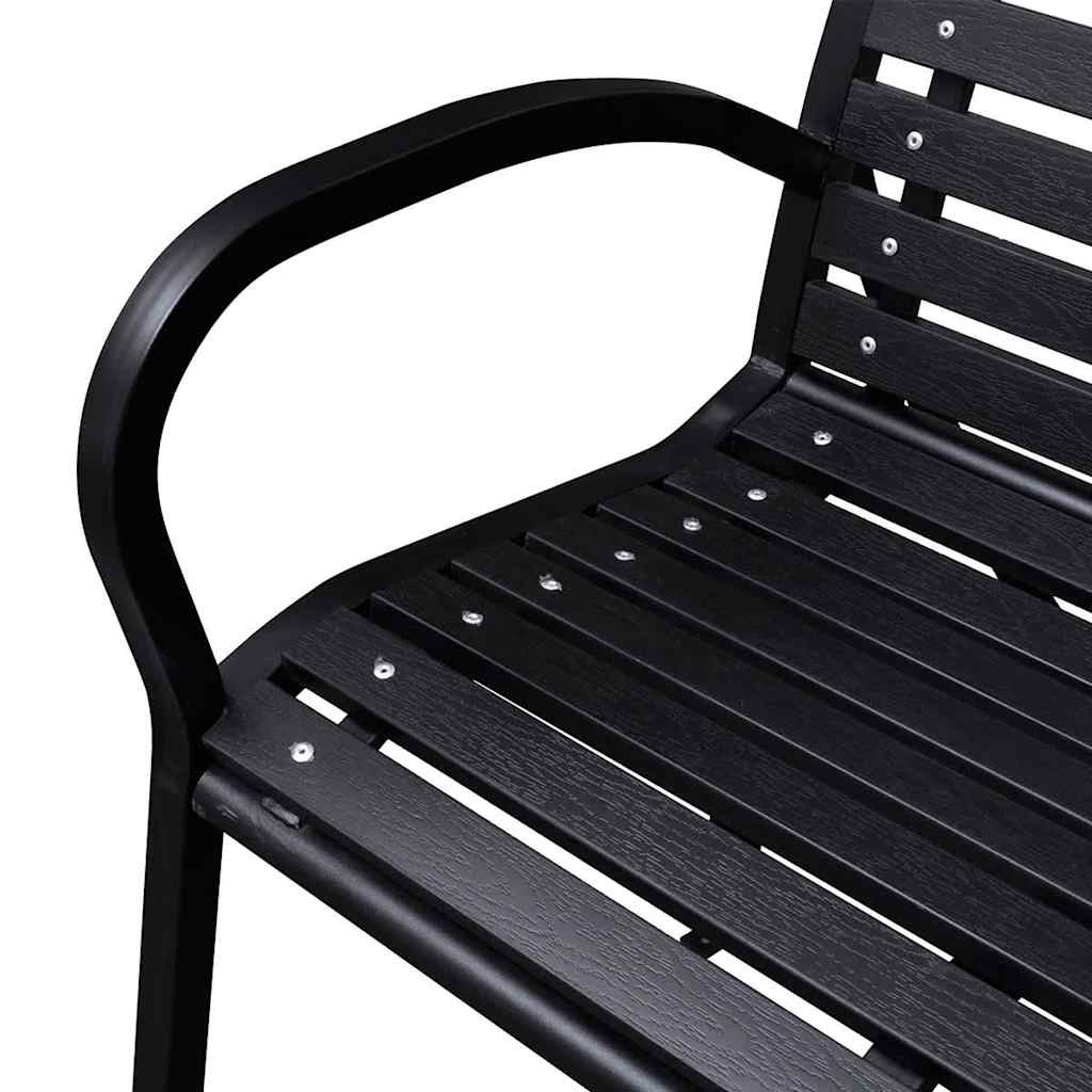 vidaXL Garden Bench 125 cm Steel and WPC Black 3