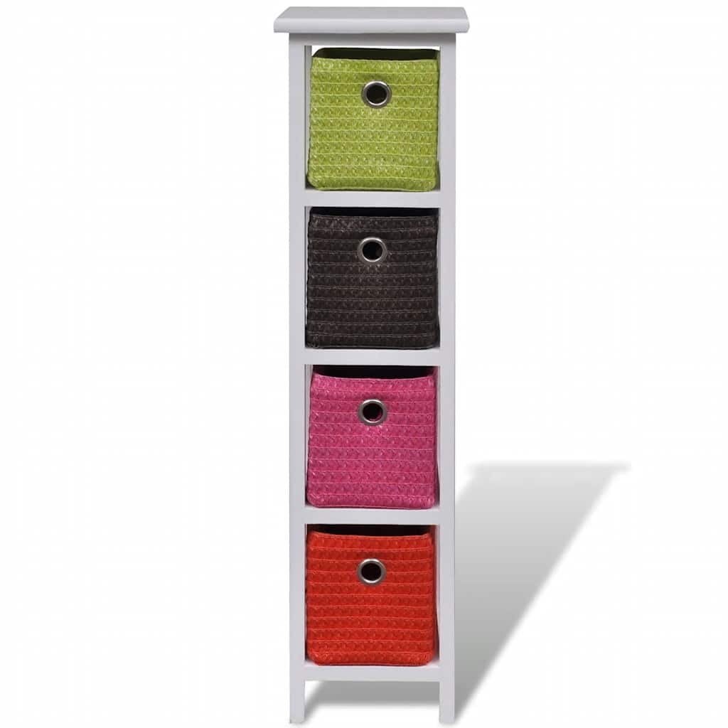 vidaXL Storage Rack | White with multicoloured baskets 2