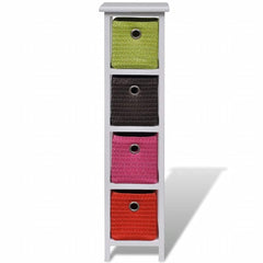vidaXL Storage Rack | White with multicoloured baskets 2
