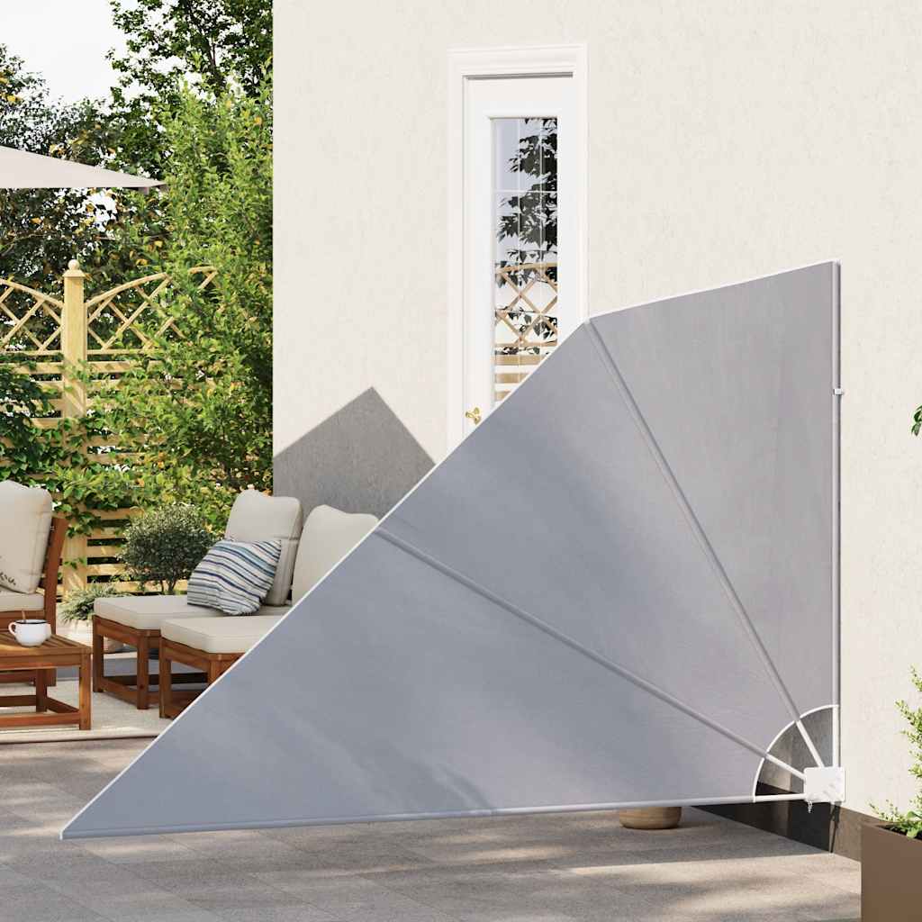 41574 vidaXL Collapsible Balcony Side Awning Grey 160x240 cm 3