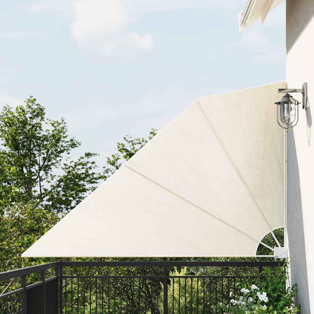 41577 vidaXL Collapsible Balcony Side Awning Cream 160x240 cm 1