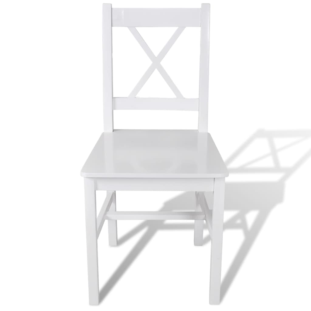 vidaXL Dining Chairs 6 pcs White Pinewood 2