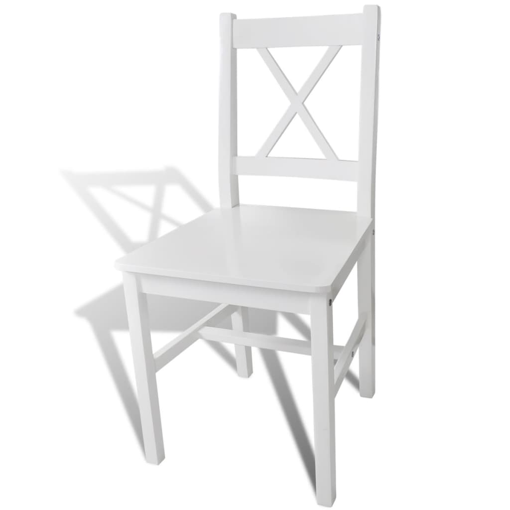 vidaXL Dining Chairs 6 pcs White Pinewood 3