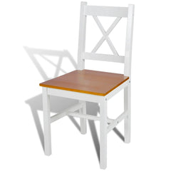 vidaXL Dining Chairs 6 pcs White Pinewood 3