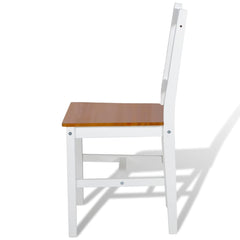 vidaXL Dining Chairs 6 pcs White Pinewood 4