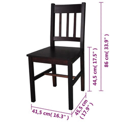 vidaXL Dining Chairs 6 pcs Dark Brown Pinewood 5