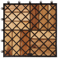 vidaXL Decking Tile 10 pcs Brown 30 x 30 cm Acacia Hardwood 2