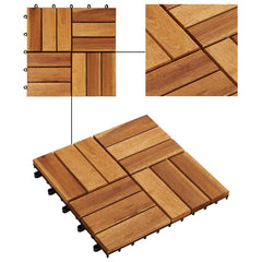 vidaXL Decking Tile 10 pcs Brown 30 x 30 cm Acacia Hardwood 6