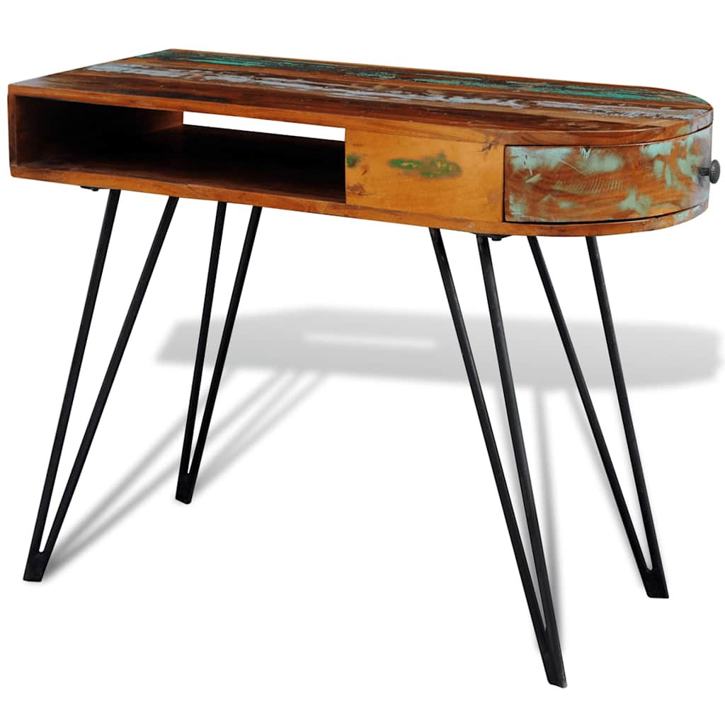 241641 vidaXL Desk Reclaimed Solid Wood with Iron Legs 3