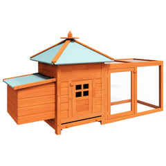 Chicken Coop with Nest Box 190x72x102 cm Solid Firwood Brown