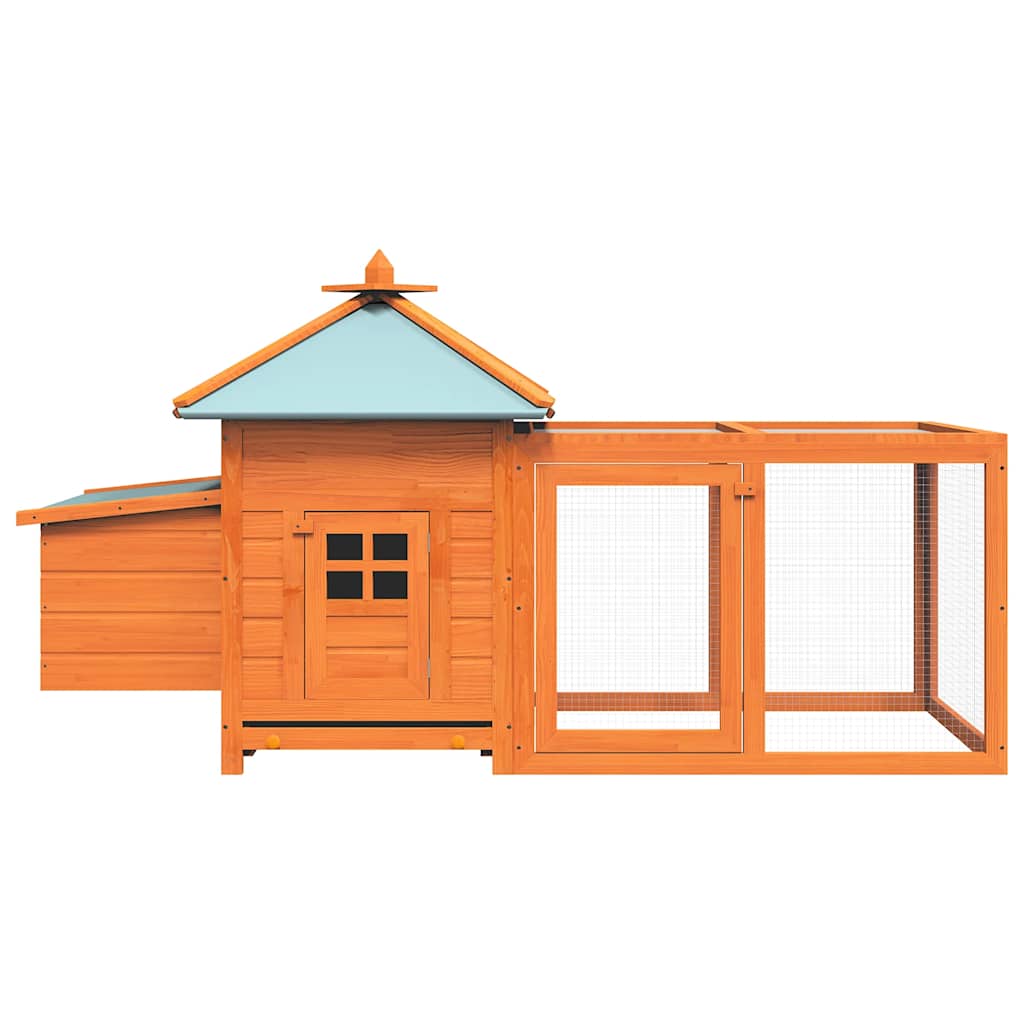 Chicken Coop with Nest Box 190x72x102 cm Solid Firwood Brown