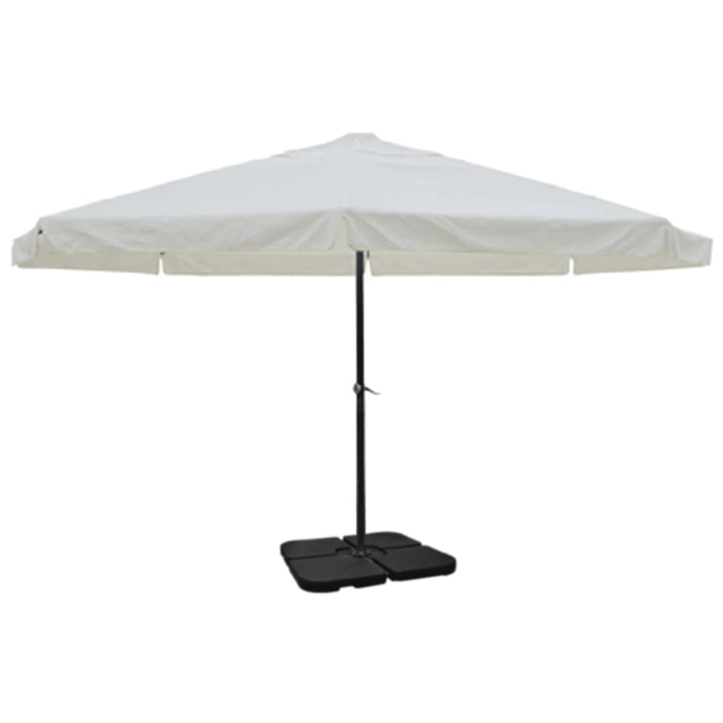 vidaXL Aluminium Garden Parasol with Portable Base White 1