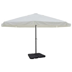 Aluminium Garden Parasol with Portable Base White
