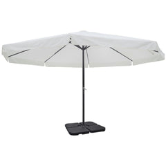 vidaXL Aluminium Garden Parasol with Portable Base White 2