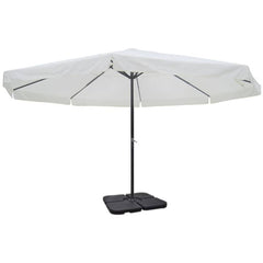 Aluminium Garden Parasol with Portable Base White