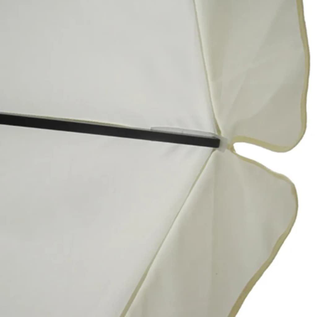vidaXL Aluminium Garden Parasol with Portable Base White 3