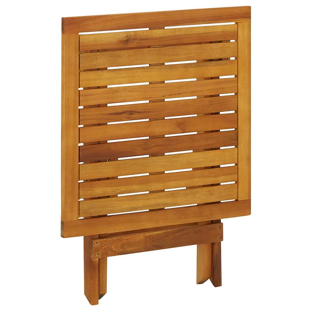 vidaXL Side Table | Brown | Solid Acacia Wood | Small | Foldable | Bistro Table 4