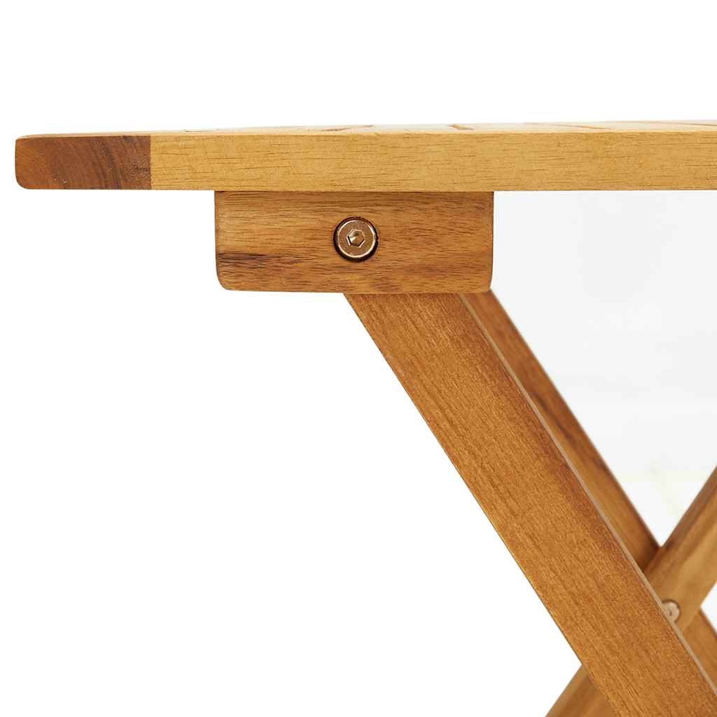 vidaXL Side Table | Brown | Solid Acacia Wood | Small | Foldable | Bistro Table 6