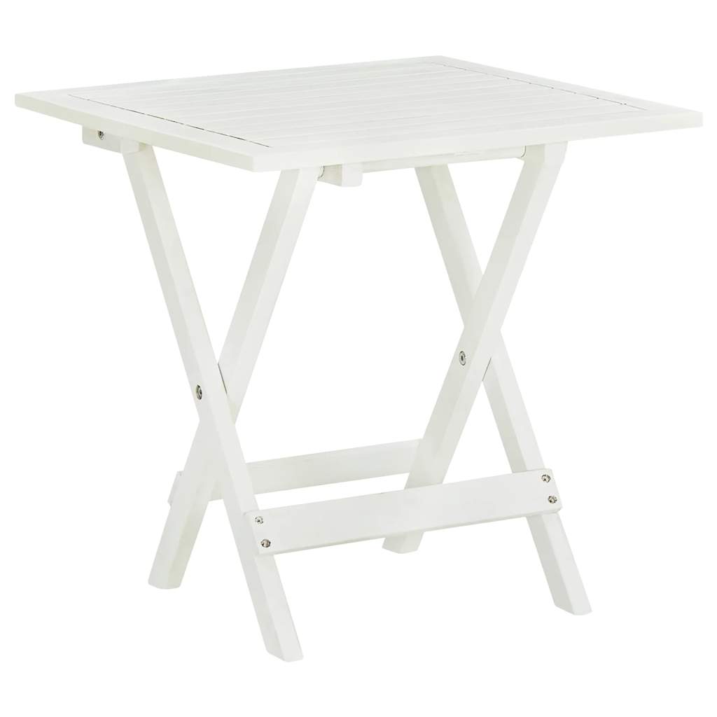vidaXL Side Table | White | Acacia hardwood | Small | Foldable | Side Table 1